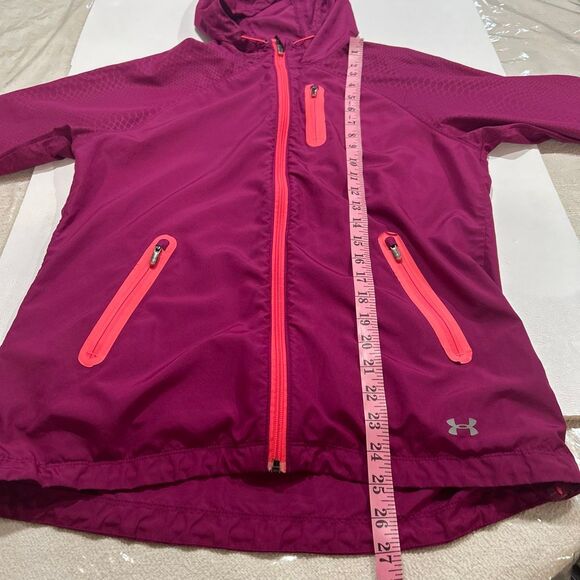 Under Armour Women’s Medium AllSeasonGear Hooded Jacket – Pink Fitted Windbreake - Picture 6 of 6